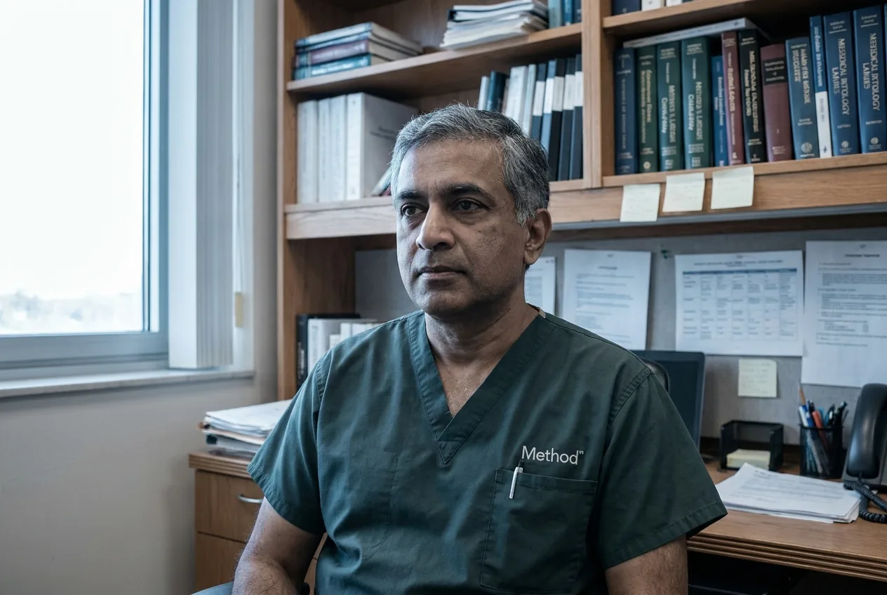 Dr. Ramesh Iyer in his hospital office